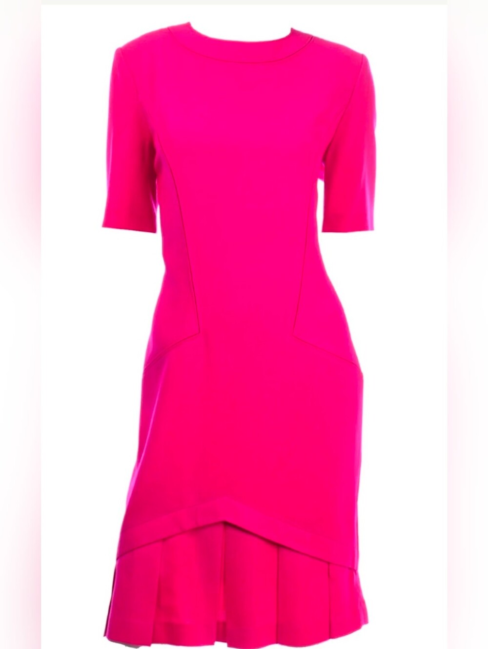 Vintage Louis Feraud Hot Pink Midi Sheath Dress